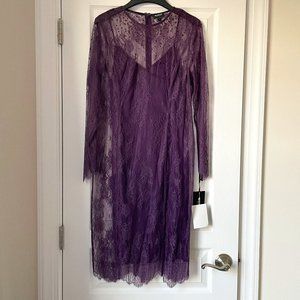 Brand New Worth New York Sugar Plum Lace Embellished Sheath Size 8